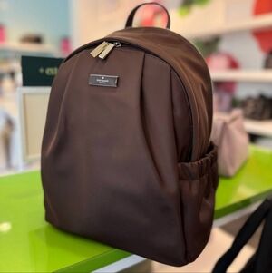 NWT Kate Spade New York KL962 Carter Nylon Large Backpack Hot Fudge Travel Bag